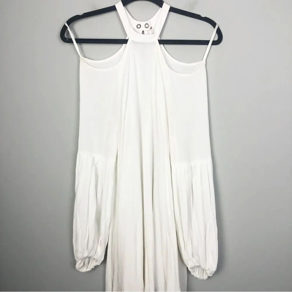 FREE PEOPLE | Drift Away Cold Shoulder Ivory Tunic Top or Dress Women’s Size S - Picture 5 of 13